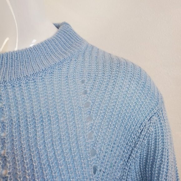 NEW Weatherproof Light Blue Balloon Sleeve Sweater - Picture 9 of 12